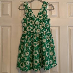 Green Floral Mini Dress